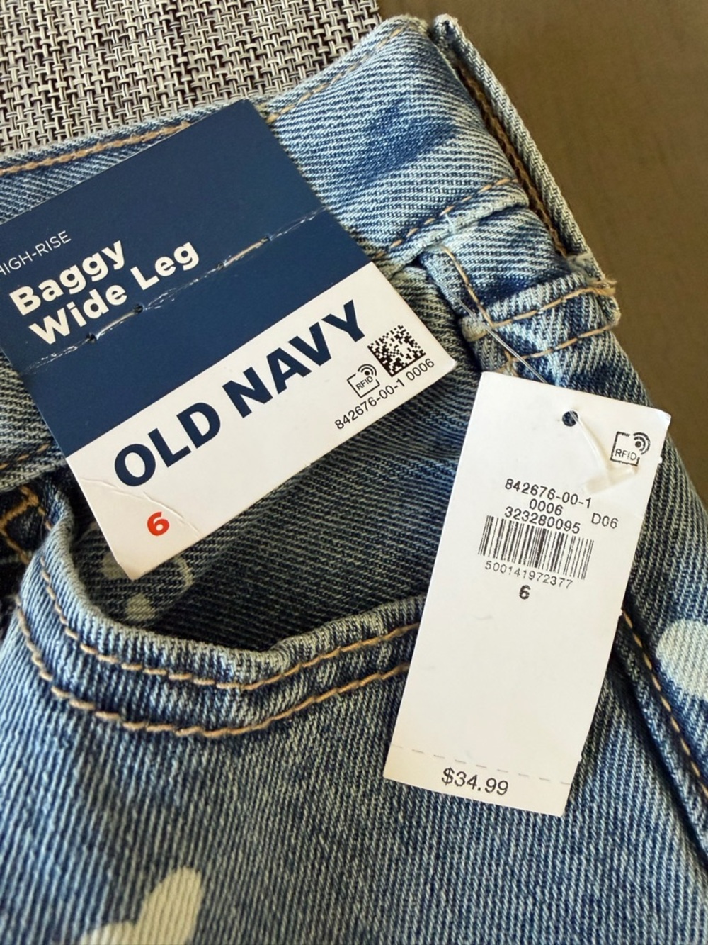 Old Navy Light Blue Denim Baggy Wide Leg Jeans